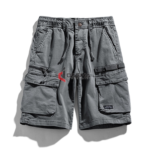 Nouveau pantalon coupe-vent tendance pour hommes Short cargo en toile à motif uni pour la course à pied et le jogging avec impression numérique - Product Image 4