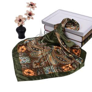 100% Delicate Weave Subtle Sheen Ethnic Floral <b>Long</b> Silk <b>Scarf</b> Graceful Motion Feel Ready Wear OEM Custom Spring Skin Friendly - Product Image 2