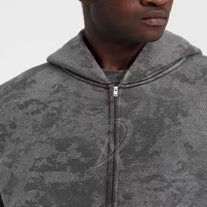 Servicio OEM al por mayor de los hombres de lavado ácido sudaderas con cremallera último diseño hecho en Pakistán lavado ácido sudaderas con cremallera - Product Image 5