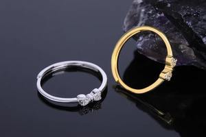 Genuine 925 Sterling Silver <b>Bow</b> Ring CZ Pave Minimalist Thin Gold Ring Vintage Style Jewelry Elegant Dainty Ring For Women <b>Gift</b> - Product Image 4