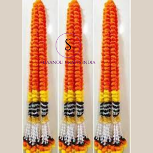 Guirlande de souci artificielle classique indienne de haute qualité avec des glands pour la décoration de mariage et des guirlandes pour la décoration de Diwali - Product Image 2