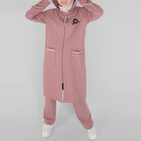 Nouvelle conception, robe longue décontractée de sport et de fitness, abaya traditionnelle musulmane, t-shirt, pantalon, sweat à capuche, broderie islamique pour femmes, automne