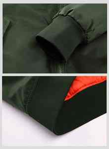 Blouson aviateur 100% en toile de polyester personnalisé pour hommes Veste d'hiver haut de gamme avec fermeture à glissière avant Style formel Couleurs personnalisées - Product Image 5