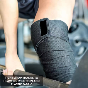 Rodilleras de compresión para levantamiento de pesas con correa ajustable para proteger lesiones deportivas, envolturas de entrenamiento para gimnasio y fitness - Product Image 5