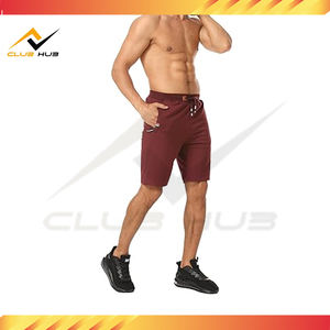Venta al por mayor de los hombres de alta calidad 100% algodón ecológico de secado rápido deportes Jogger entrenamiento gimnasio pantalones cortos de sudor cierre de cordón - Product Image 5