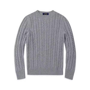 Pull en laine pour homme avec logo personnalisé 2025, style décontracté, coupe ajustée, style vintage classique, design vintage classique, pull en tricot torsadé - Product Image 3