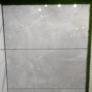 Carreaux de sol en porcelaine vitrifiée effet marbre naturel finition brillante moderne pour villas de luxe - Noir résistant à l'usure - Product Image 1