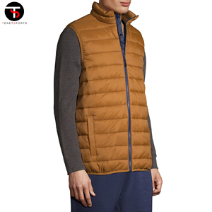 Gilet en nylon léger et résistant à l'eau de haute qualité pour hommes, gilet rembourré compressible, logo personnalisé, dernier modèle d'hiver solide - Product Image 2