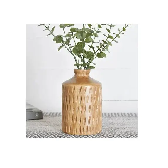 Gỗ Mộc Mạc Flower Vase Và Khắc Thiết Kế Vườn Flower Vase Trang Trí Cho Thủy Tinh Trang Trí Kích Thước Trung Bình