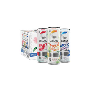 Efervescente y refrescante bebida energética Celsius Tropical Vibe, perfecta para estilos de vida activos