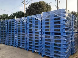 พาเลทพลาสติก HDPE สีน้ำเงิน แบบหน้าเดียว 4 ทางเข้า สำหรับอุตสาหกรรม คลังสินค้า และการขนส่ง - Product Image 4