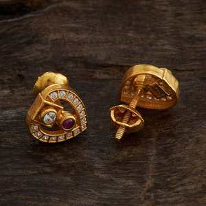 Pendientes de Diamante Corte Princesa en Forma de Corazón en Oro Rosa y Amarillo - Joyería Vintage de Oro de 14k - Product Image 6
