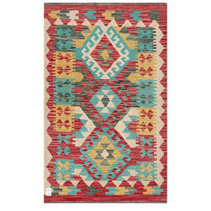 Tapis Kilim d'Afghanistan Maimana 145 X 89 cm Produit à suspendre au mur - Product Image 1