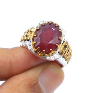 แหวนสลักลายอาเกตไฟเงินสเตอร์ลิง925ทรงรีสำหรับงานแต่งงานและงานปาร์ตี้ - Product Image 5