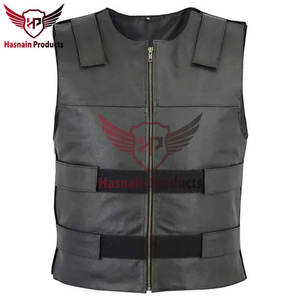 Men's Retro Vintage Jacket High Quality Stylish <b>Biker</b> <b>Waistcoat</b> Vest Casual Fashion Design Plus Size Genuine <b>Leather</b> Motorcycle - Product Image 5