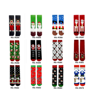 Chaussettes en coton de Noël haut de gamme en gros, antidérapantes, écologiques, à motifs personnalisés, colorées, confortables, chaudes, style mignon, unisexe, pour le quotidien
