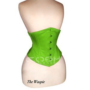 Corset en coton rouge à torse court sous le buste, taille W - Product Image 6