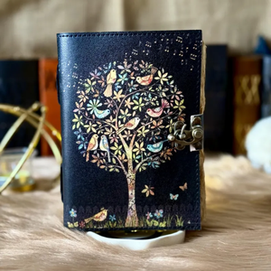 Chim cây Da Tạp Chí với cổ điển khóa 200 trang <span class=keywords><strong>handmade</strong></span> chính tả cuốn sách của bóng tối Chakra dập nổi Phù Thủy máy tính xách tay - Product Image 3