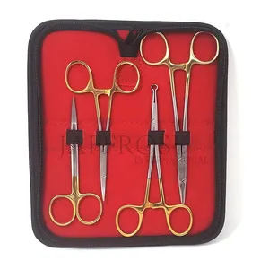 Sutureless Vasectomy, Meatotomy Set, Urology Surgical Instruments - Fixation Clamp Ring Forceps & Hemostat with Locking Ratchet