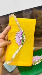 Sac d'argent indien avec lotus pour cadeau de mariage et cadeau - Product Image 4