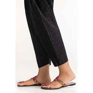 Salwar de tela cambra negra con estampado serigrafiado TR-24-02 - Product Image 2