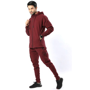 ชุดวิ่งออกกำลังกายมีฮู้ดสำหรับผู้ชายชุดวิ่งออกกำลังกายแขนยาวผ้าคอตตอนระบายอากาศได้ดีแห้งเร็วสำหรับฤดูหนาว100% - Product Image 4