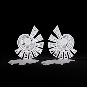 Magnifiques boucles d'oreilles en diamant de laboratoire bleu taille cœur, plaquées or blanc massif 14 carats, tendance, sertissage martini, cadeau pour femme - Product Image 4