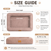 Lit pour chien orthopédique de luxe en mousse à mémoire de forme, housse amovible et lavable, canapé-lit rectangulaire en daim doux pour animaux de compagnie, logo personnalisé, OEM, ODM, vente en gros