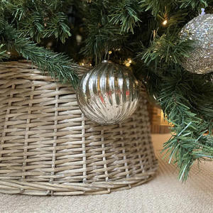 Wholesales <b>Wicker</b> <b>Tree</b> <b>Skirt</b> <b>for</b> <b>Christmas</b> Decoration Round Grey Hand-Woven Rattan <b>Christmas</b> <b>Tree</b> Collar - Product Image 3