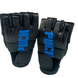 Nouveaux gants de MMA en cuir de haute qualité, logo personnalisé, votre propre design, gants d'entraînement de boxe, légers, demi-doigts - Product Image 5