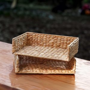 Porte-revues en jacinthe d'eau, porte-brochures, plateau à papier, prix d'usine, organisateurs de bureau et de tiroirs - Product Image 6