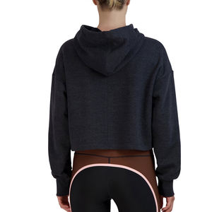 Sweat à capuche personnalisé OEM pour femmes Sweat à capuche zippé bon marché pour le yoga et l'entraînement sportif avec logo à l'avant - Product Image 2