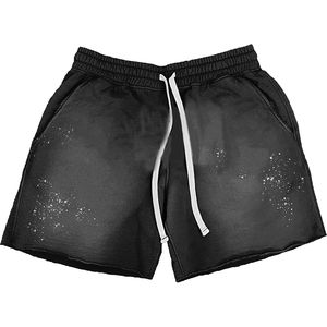 Pantalones cortos de felpa francesa para hombre, ropa de calle de algodón de peso pesado, pantalones cortos desgastados y lavados con ácido para hombre, OEM - Product Image 3