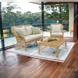 Muebles de mimbre de diseño moderno para exteriores, mesa de centro cómoda de calidad, sillas de ratán para balcón, ocio para villas, patios - Product Image 4