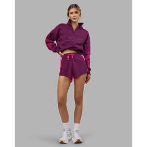 Shorts de course pour femmes Accelerate 3 High-Rise - Ultra Pink Plum Caspia Spandex & Coton avec décorations en strass - Product Image 5