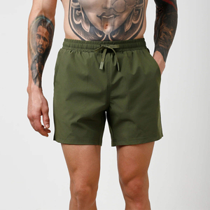 Shorts de sport vert personnalisés pour hommes, taille à cordon de serrage, entraînement athlétique, musculation, décontracté, coupe ajustée, confortable, bas d'été - Product Image 2