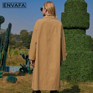 Trench-coats pour femmes avec grandes poches fonctionnelles, manteau brillant mi-long, coupe épaissie, coupe-vent personnalisé avec LOGO - Product Image 2