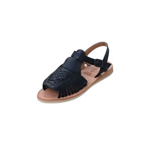 Sandales plates en cuir tressé noir pour femmes, avec boucle, légères, décontractées, pour l'été. - Product Image 2