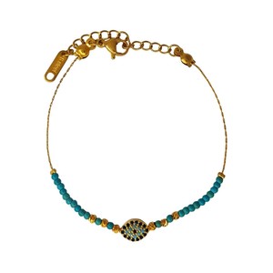 สร้อยข้อมือแฟชั่นประดับลูกปัดลายตาปีศาจ - Product Image 1