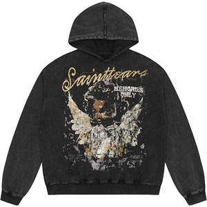 High Street Unisex Angel Graphic Printing 3D Cotton Hoodie Pullover Hoodie Vintage Heavyweight trendy Hip Hop Hoodies Unisex - Product Image 2