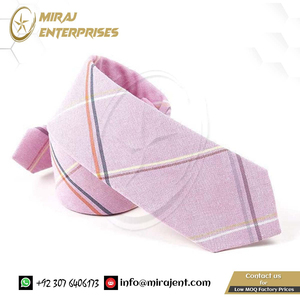 Cravate à rayures à carreaux Cravate fine en coton unisexe Cravate moulante imprimée personnalisée Cravate en coton fine de créateur - Product Image 3