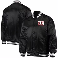 Blouson Bomber Varsity en Satin Brodé Personnalisé 100% Soie Écologique Col Montant Logo Avant Unisexe Hiver Haute Qualité