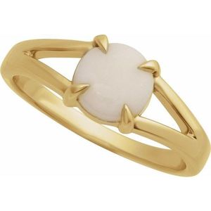 Stuller <b>Dainty</b> Engagement Cabochon <b>Ring</b> 72448:127P 14KY 10K Gold & Platinum Pear Shape Rhodium Plated GRS Certified Fine Jewelry - Product Image 4