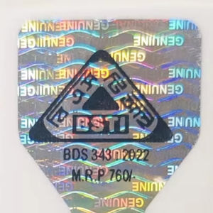 Silver Holographic Eco-Friendly PET Hologram Sticker Durable Thermal Printing Barcode <b>Scratch</b> Feature Waterproof - Product Image 1