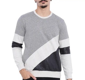 Haute qualité hiver hommes décontracté à manches longues sweat à col rond coton/Polyester polaire doublé respirant coupe régulière - Product Image 1