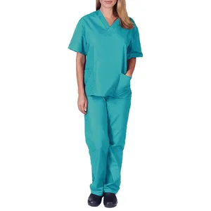 Short sleeve Green Medical Nursing Uniform scrub Sets Quick dry Medical Scrub Hospital dental Health uniform sets customized