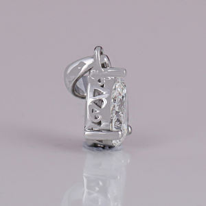 18KT ผู้หญิงสีขาวทึบจี้ทองลูกแพร์ลูกแพร์ CUR ห้องปฏิบัติการปลูกเพชรทุกโอกาสจี้ทองชุบทองน้อยที่สุดเครื่องประดับร่างกาย - Product Image 5