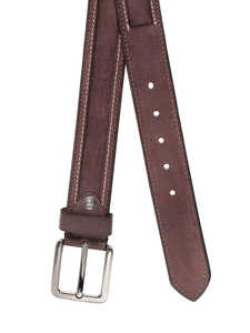 Cinturón de cuero de piel de grano superior informal para hombre sólido - Product Image 4