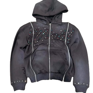 Sudadera con Capucha Casual para Hombre 2026 con Pedrería, Logotipo Personalizado, Talla Grande, Unisex, 100% Algodón, Sudaderas de Invierno al por Mayor - Product Image 1