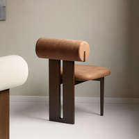 Chaises de salle à manger contemporaines en bois massif avec revêtement en similicuir pour restaurants, hôtels, salles de banquet et salles à manger